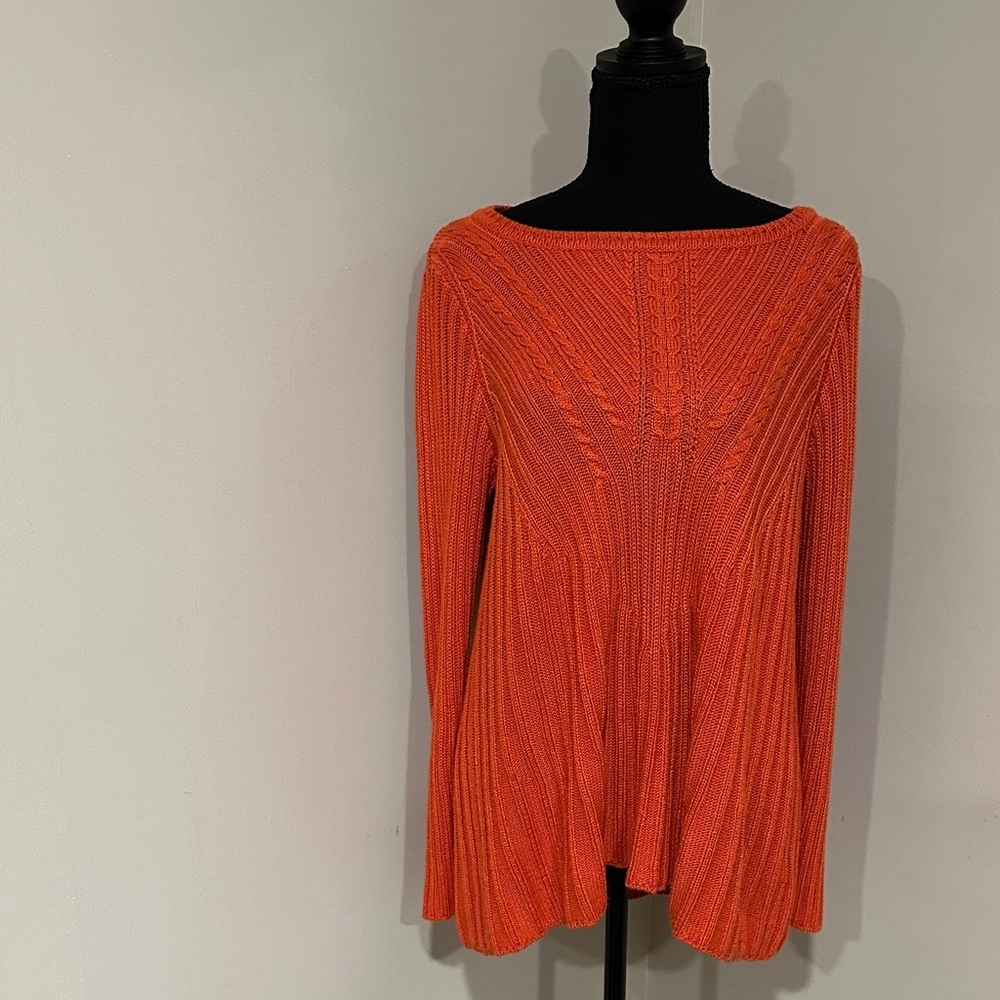 *SKYES THE LIMIT* Orange Long Sleeve Cable Knit Sweater Size XL
